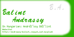 balint andrassy business card